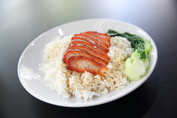 rice roasted red pork