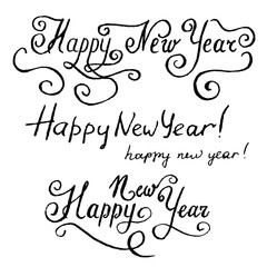 Happy new year vector hand lettering