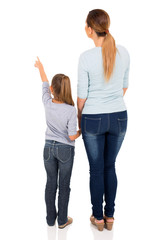 young mother and daughter pointing - 98244716