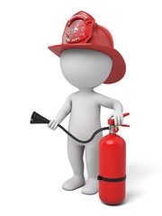 Fototapeta premium The 3d guy is a firefighter