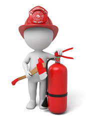 Naklejka premium The 3d guy is a firefighter