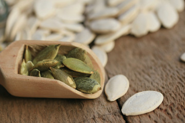 Dried white pumpkin seeds