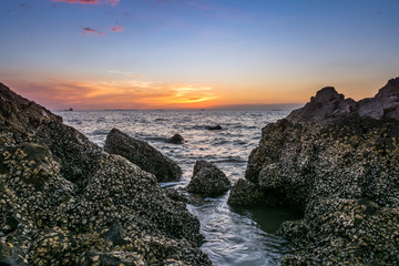 Fototapeta premium Seascape at the sea with stone