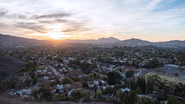 Thousand Oaks sunset time lapse in Southern California.