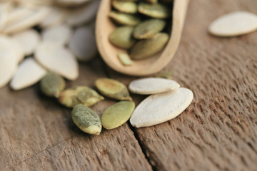 Dried white pumpkin seeds