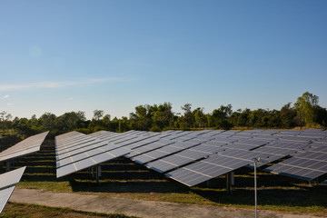 Photovoltaic solar energy panels farm