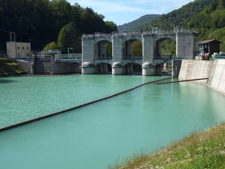 dam on the river Soca in Slovenia