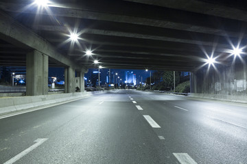 Empty Highway At Night