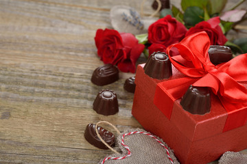 Red box and chocolates