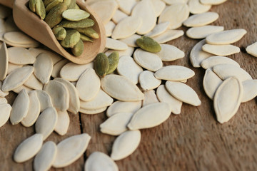 Dried white pumpkin seeds