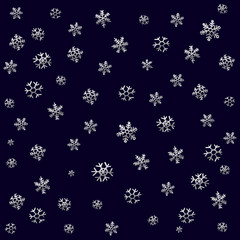 Elegant christmas background with silver snowflakes