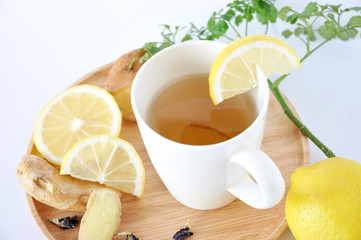 Ginger Tea with Fresh Lemon
