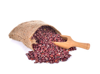 Red beans  on white background