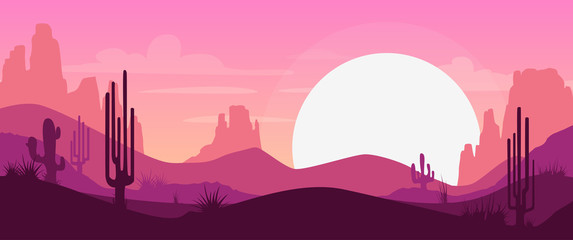 Cartoon desert landscape