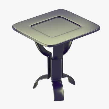 Modern table with metallic look