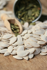 Dried white pumpkin seeds