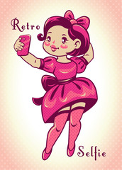 Cute comic vector retro style illustration