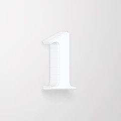 Alphabet collection: wireframe of 3d character 1, vector