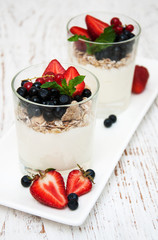 Yogurt with fresh berries