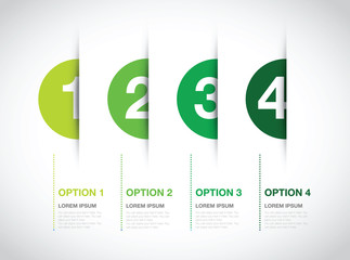 green numbered option background