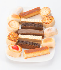 tray with nougat and marzipan