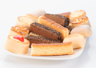 tray with nougat and marzipan