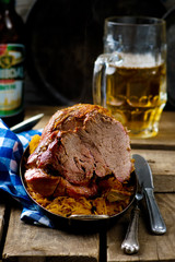 the baked pork gammon with sauerkraut