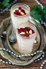 the panna cotta  with plum sauce