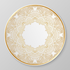 Gold decorative plate.