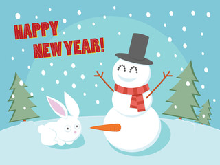 Happy New Year funny greeting card.