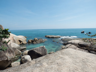Thailand 2015 Koh Samui Grandmother Grandfather rocks coast