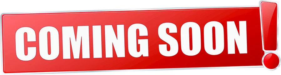 modern red coming soon vector sign in red with metallic border and a exclamation mark © THesIMPLIFY