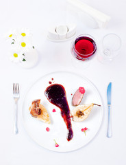 Duck With Pear and Blackberry Sauce