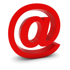 @ Symbol - Red 3D Email Symbol Isolated on White