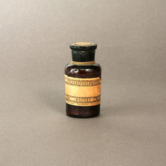 Vintage dye bottle dark blank label