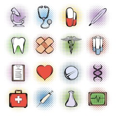 Medical comics icons