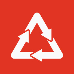 The waste processing icon. Bio symbol. Flat