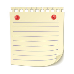 Paper sheet on pushpins icon