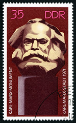 Postage stamp Germany 1971 Karl Marx Monument
