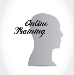 Online Training brain sign concept