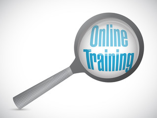 Online Training magnify glass sign concept