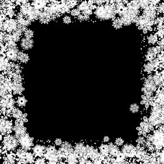 Snow frame black white background.