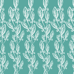 Vintage floral hand drawn seamless pattern. Vector