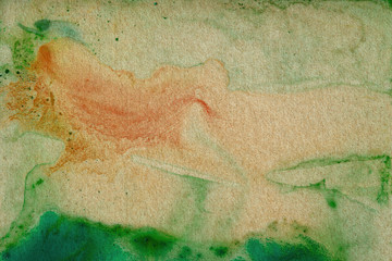 Watercolor painting on recycle paper.