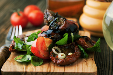 Salad with beef meat and vegetables