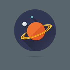 Planets Flat Design Vector Icon