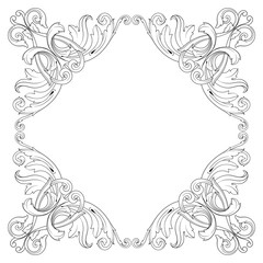 Vintage baroque frame engraving scroll ornament