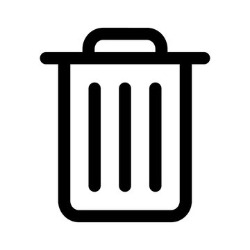 Trash can (rubbish bin) line art icon for apps and websites