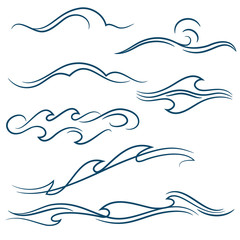 Obraz na płótnie Canvas simple waves set
