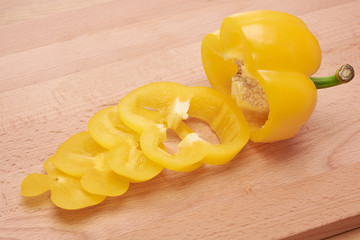 slice yellow sweet pepper